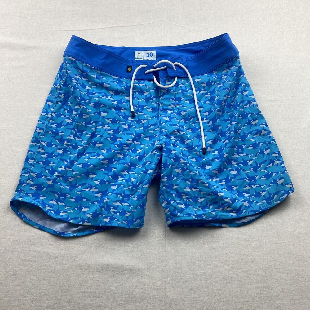 Chubbies Mens Size 30 Blue Orca Whale Surf Board Shorts